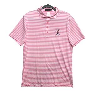 G/FORE Polo Shirt Mens Size M Pink Striped 124th US Open Pinehurst Golf
